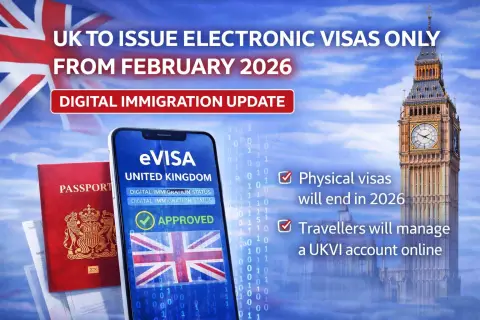 UK to Issue Electronic Visas Only from February 2026: What Travellers Need to Know
