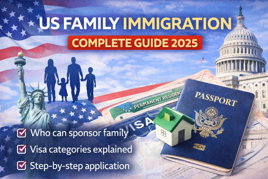 Step-by-step US family immigration guide covering sponsor rules, visa bulletin, financial requirements, and Green Card timeline.